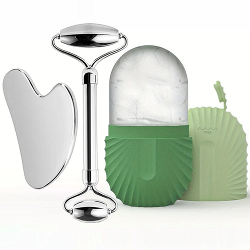 Ice Face Roller Facial Skincare Ice Roller Set, Stainless Steel Facial