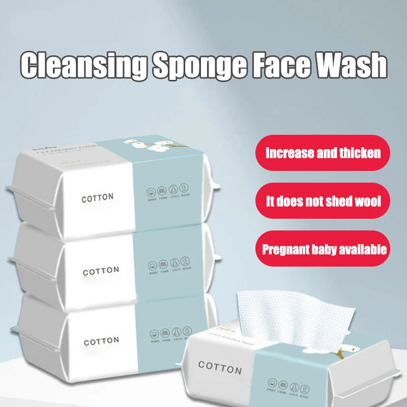100PCS Natural Disposable Face Towel Travel Facial Cleansing Wet And