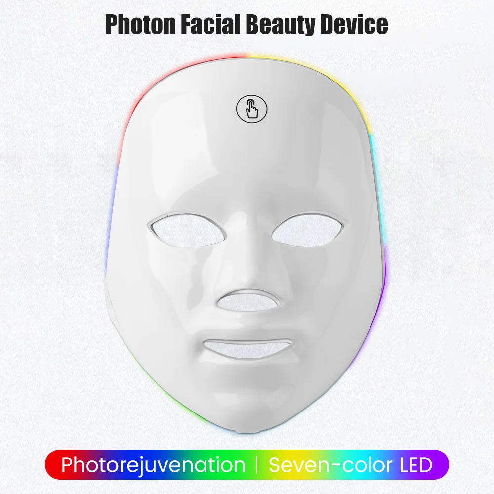 7-1 Colors LED Facial Skin Care Mask,Red Light Mask for Face,