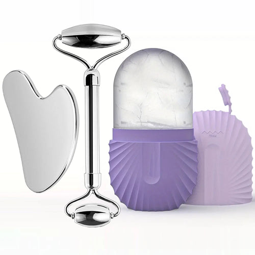 Ice Face Roller Facial Skincare Ice Roller Set, Stainless Steel Facial