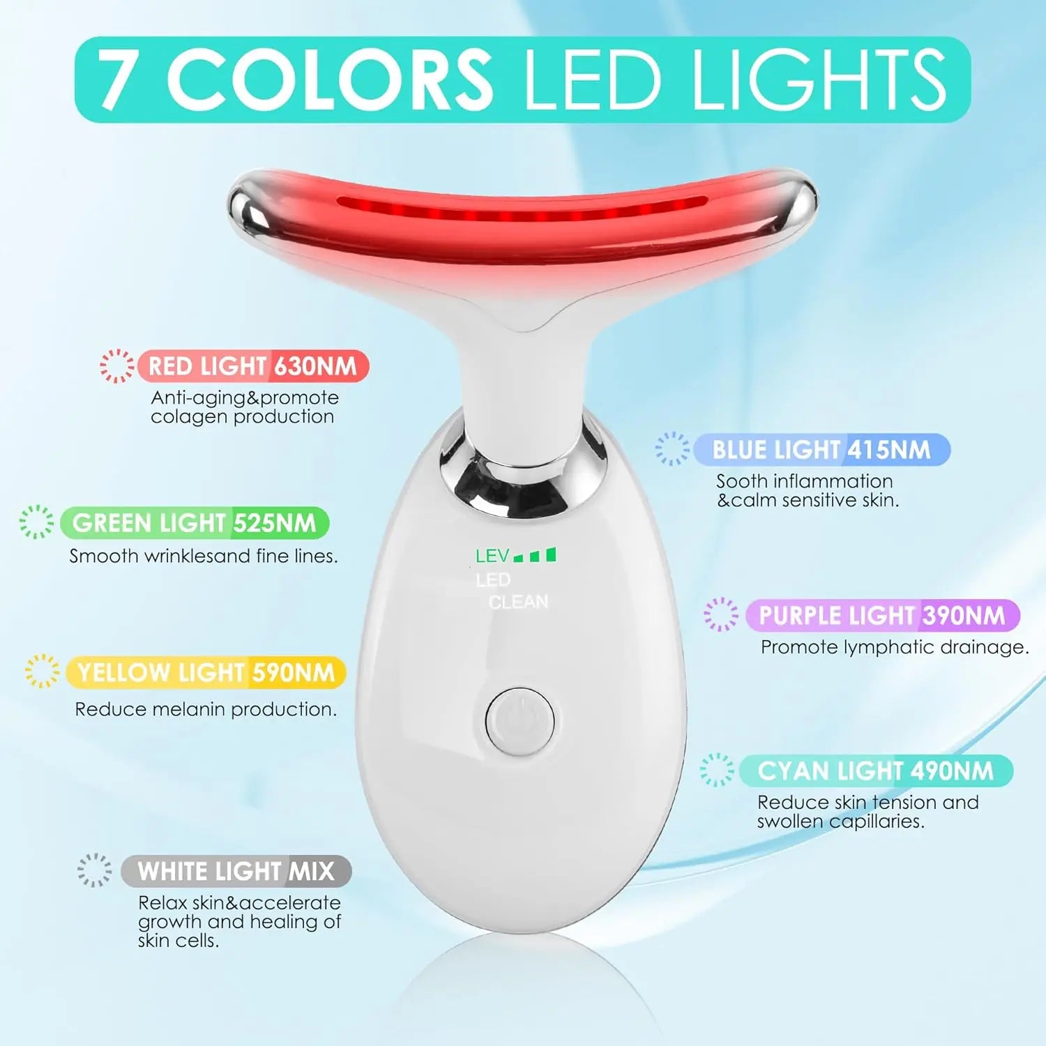 Facial Massager Red Light Beauty Device for Face and Neck Face