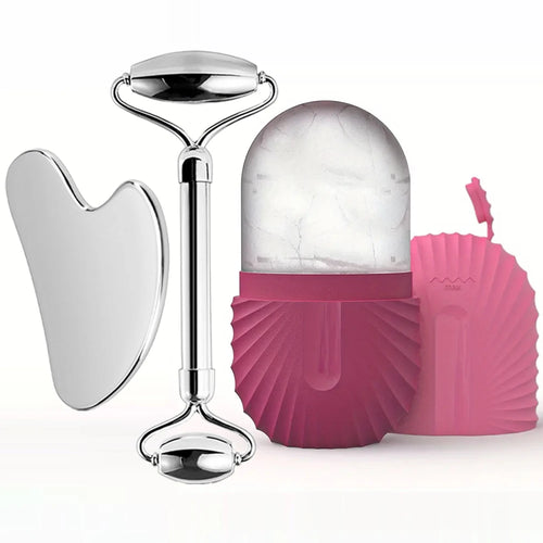 Ice Face Roller Facial Skincare Ice Roller Set, Stainless Steel Facial