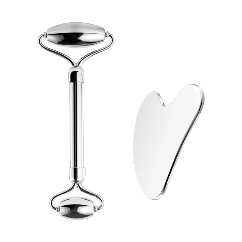 Stainless Steel Gua Sha Scraping Massage Roller - Facial & Body Beauty