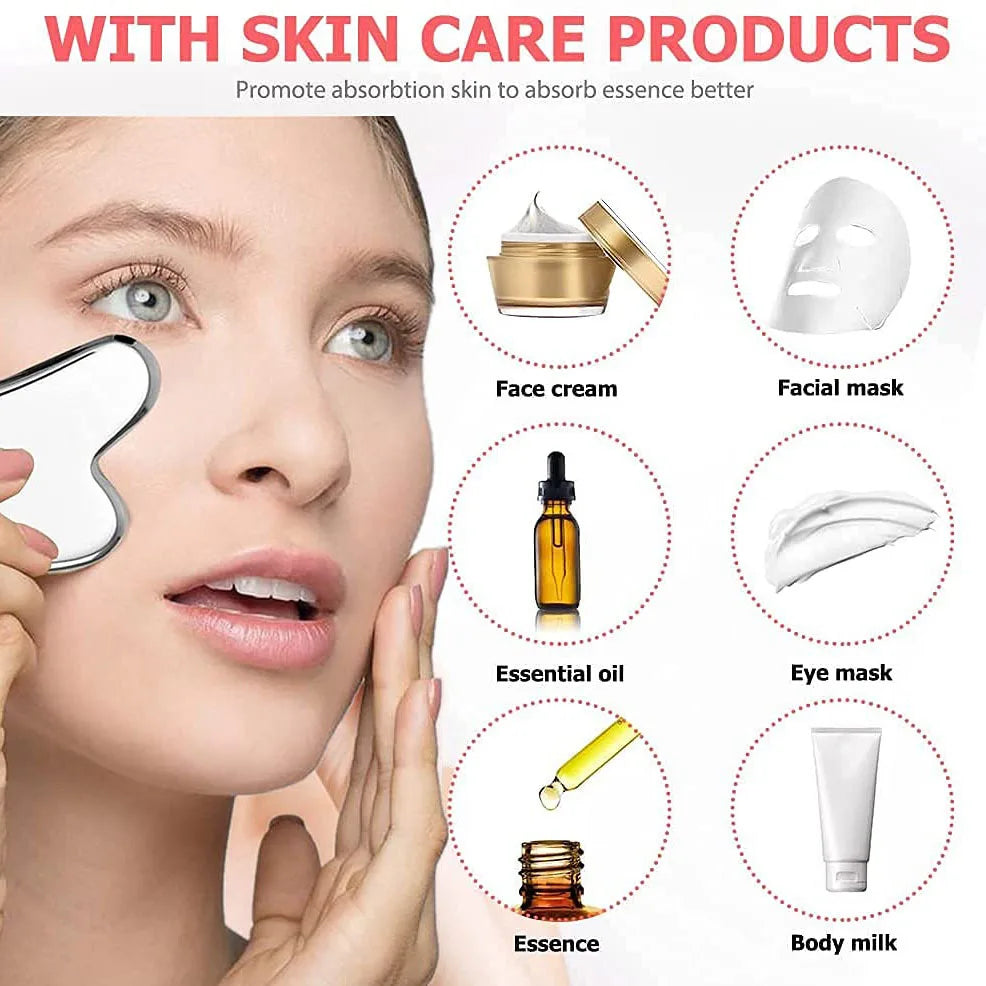 Ice Face Roller Facial Skincare Ice Roller Set, Stainless Steel Facial