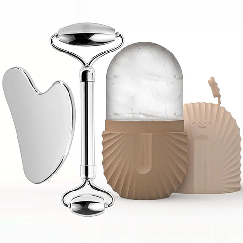Ice Face Roller Facial Skincare Ice Roller Set, Stainless Steel Facial