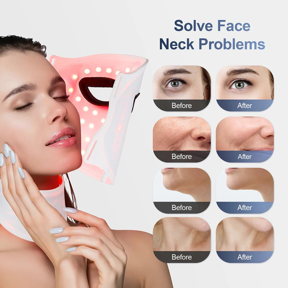 Silicone Red Light Therapy Mask 7 Color LED Face Mask Anti Aging