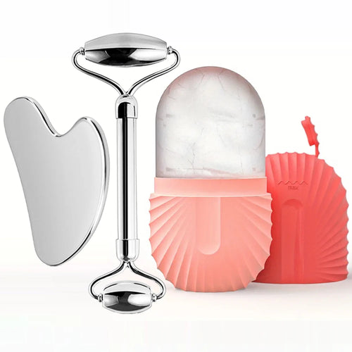 Ice Face Roller Facial Skincare Ice Roller Set, Stainless Steel Facial