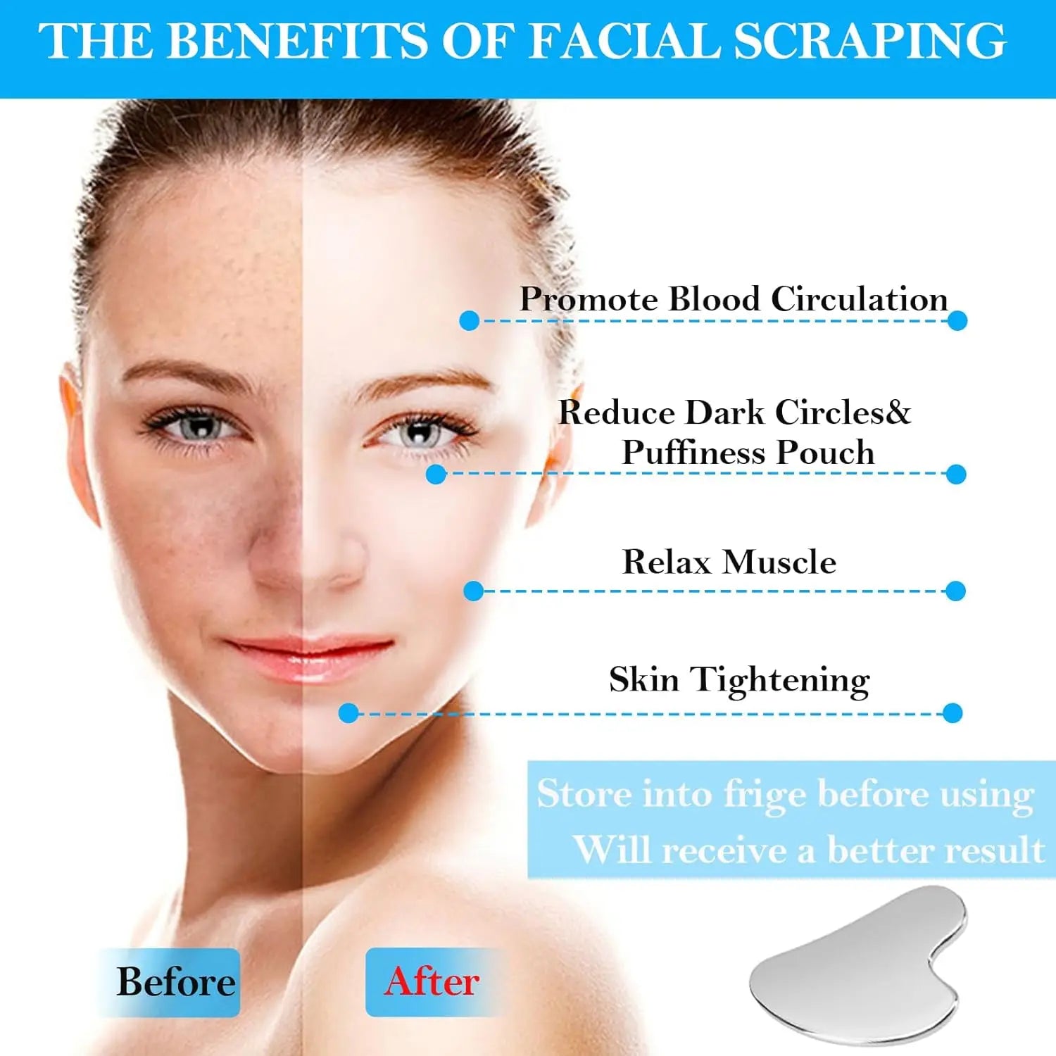 Stainless Steel Gua Sha Scraping Massage Roller - Facial & Body Beauty