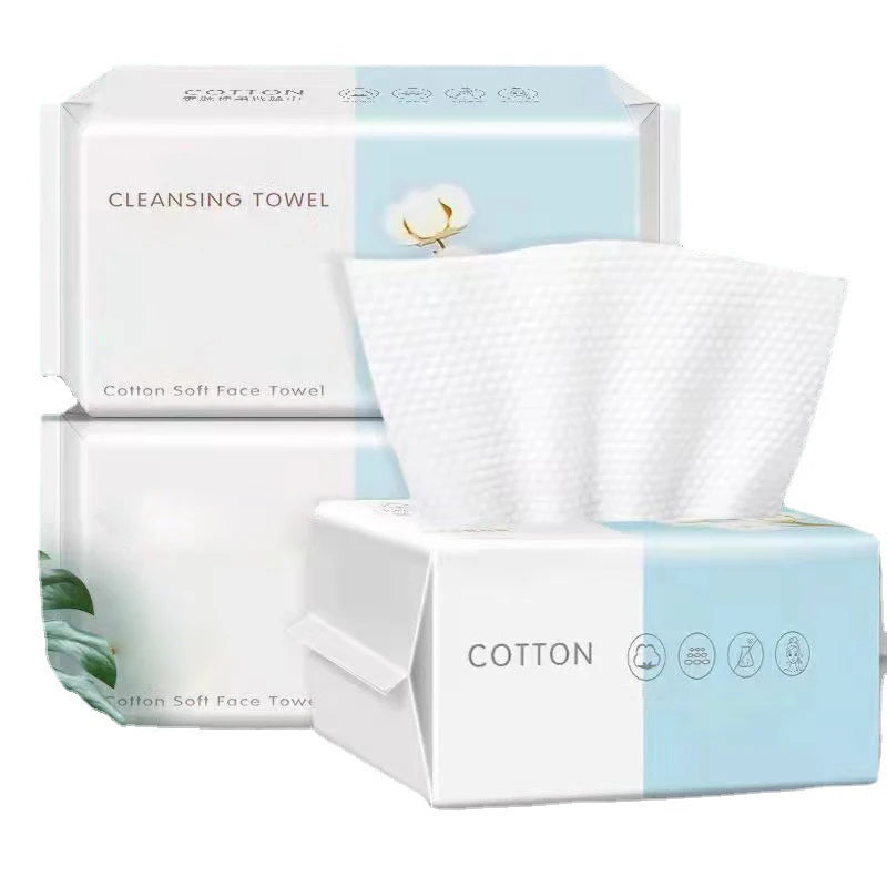 100PCS Natural Disposable Face Towel Travel Facial Cleansing Wet And