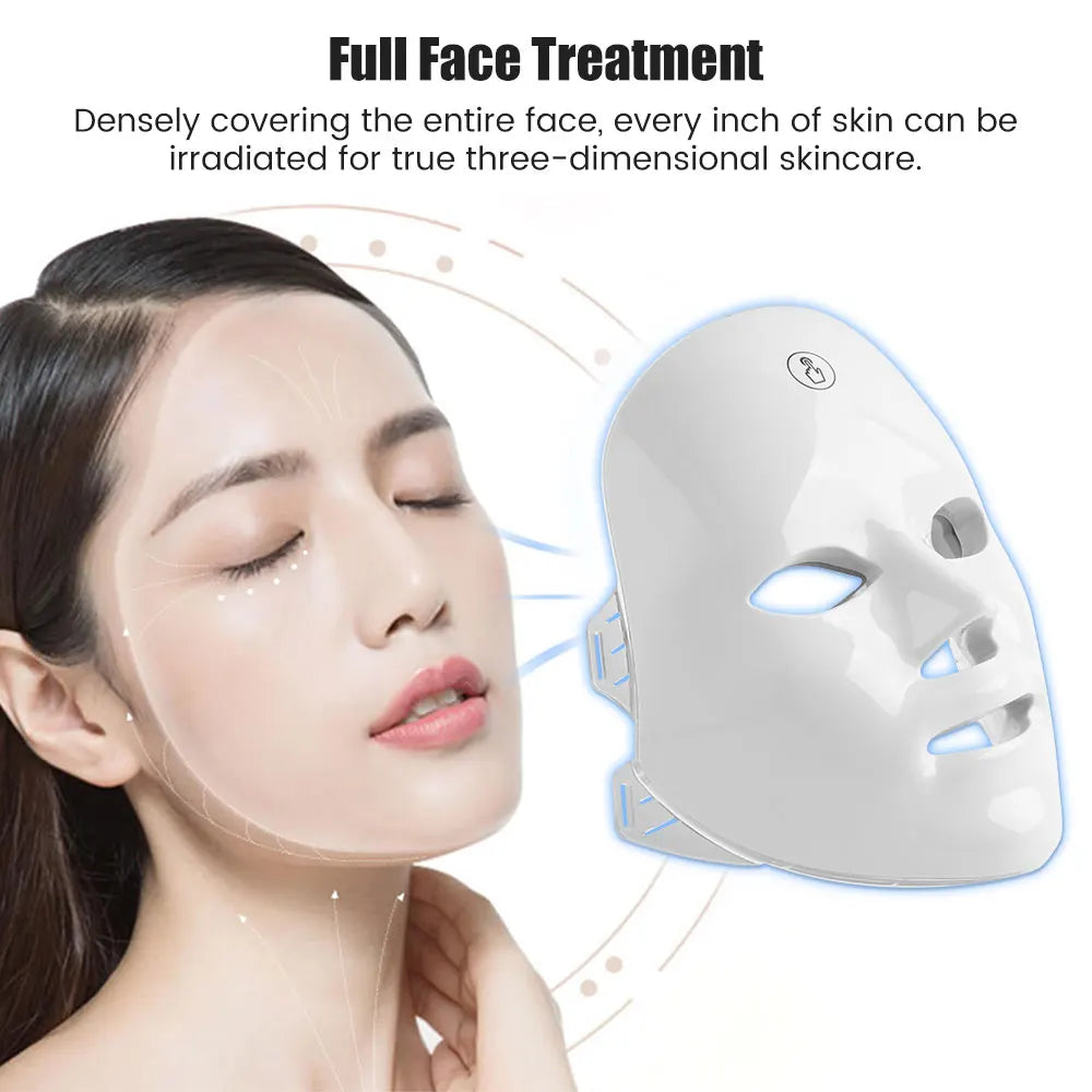 7-1 Colors LED Facial Skin Care Mask,Red Light Mask for Face,