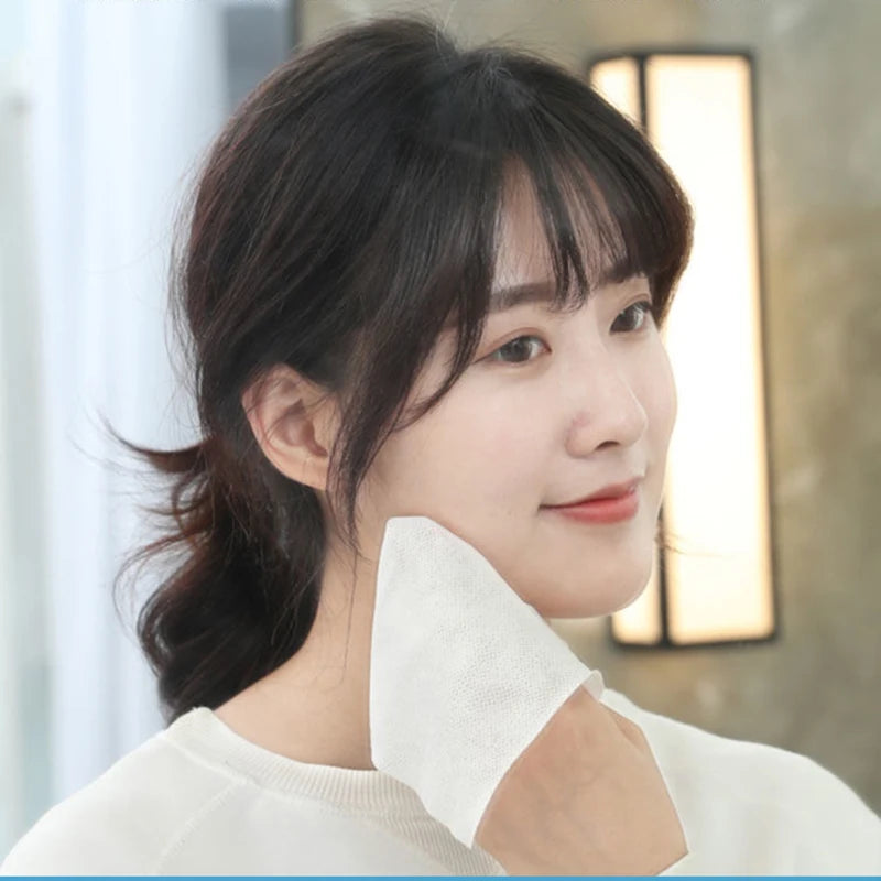 100PCS Natural Disposable Face Towel Travel Facial Cleansing Wet And