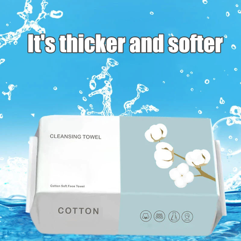 100PCS Natural Disposable Face Towel Travel Facial Cleansing Wet And