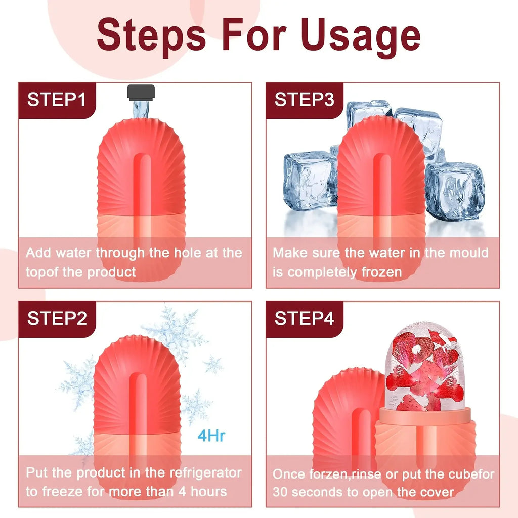 Ice Face Roller Facial Skincare Ice Roller Set, Stainless Steel Facial